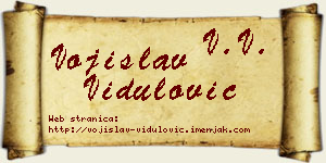 Vojislav Vidulović vizit kartica